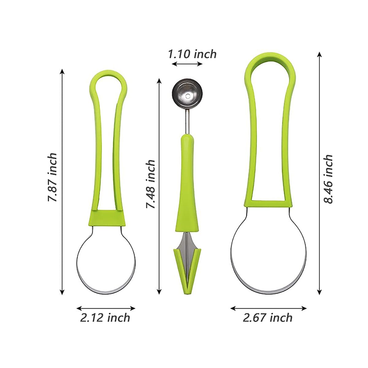 4-in-1 Multifunctional Melon Baller Scoop Set - Fruit Carving Tools, Cookie Scoop, Watermelon Cutter Knife & Peeler - Perfect for Fruit Salad, Dessert Garnishing & Party Food Prep