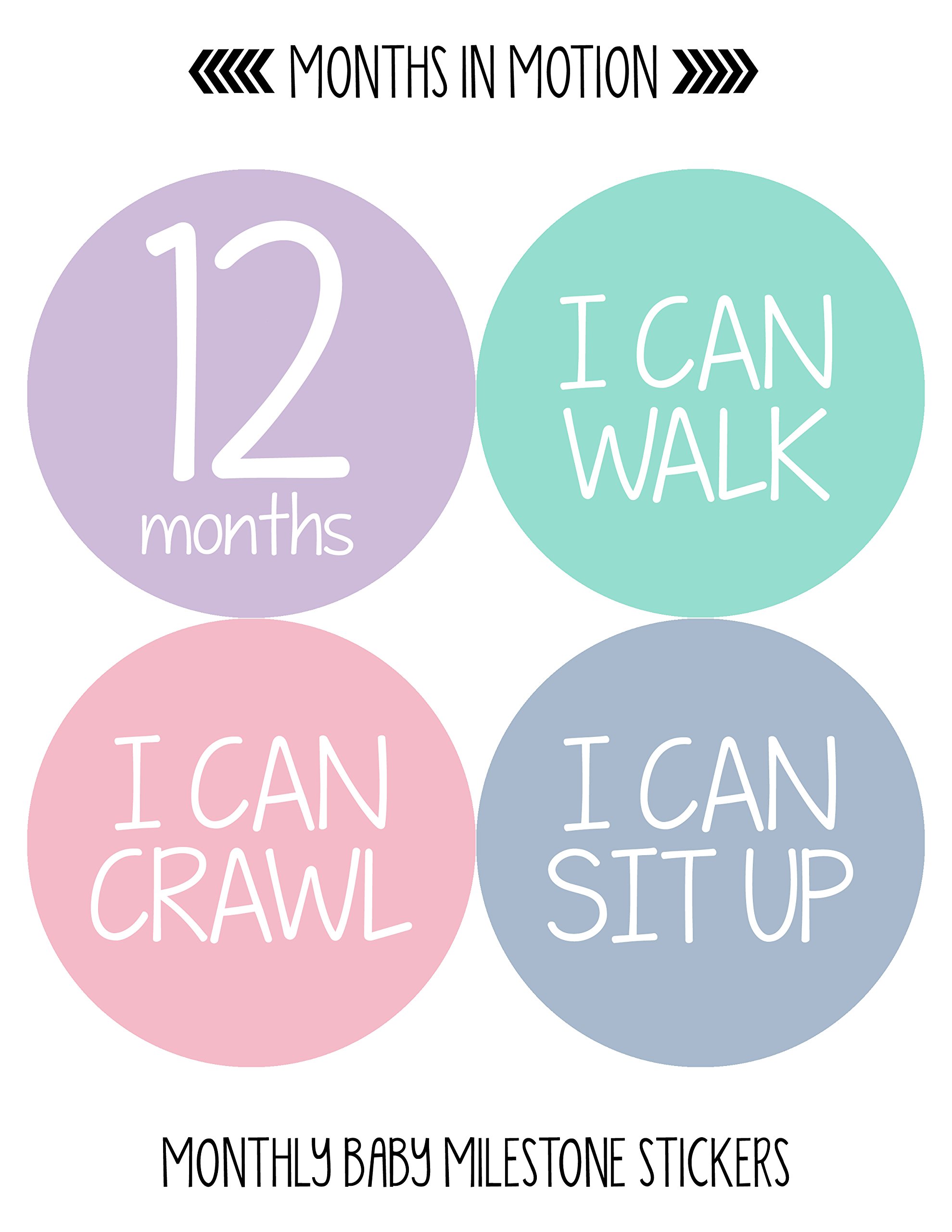 Baby Milestone Stickers for Newborn Girls - 20-Pack Monthly Growth Tracking Decals - Perfect for Baby Photo Shoots, Scrapbooking & Memory Keepsakes