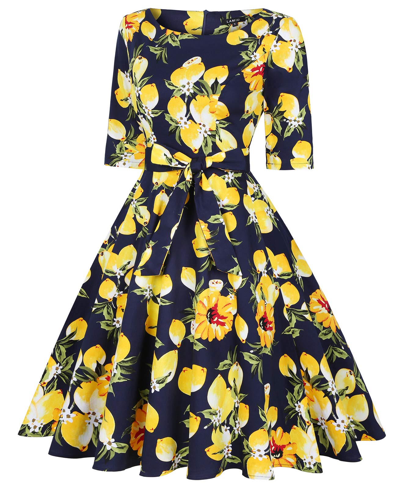 Vintage 1950s Rockabilly Swing Dress for Women - Retro Cocktail Party Prom Dress with Pockets | Perfect for Swing Dancing, Pinup Fashion & 50s Themed Events