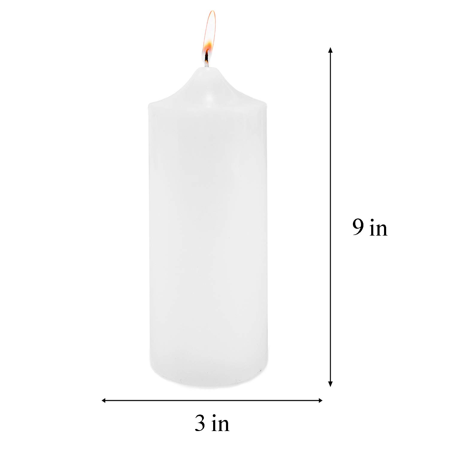 Unscented White Pillar Candles 3