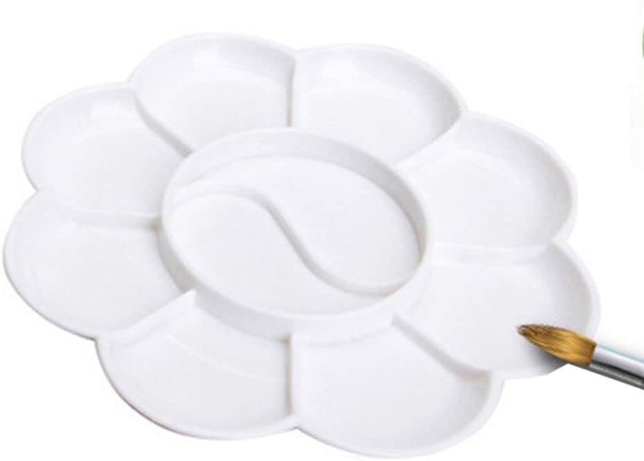 4.7 Inch White Plastic Paint Tray Palette for Kids - Easy to Clean, Non-Slip Paint Pallet with Mixing Cups - Perfect for Art Projects, DIY Crafts, and School Painting Activities