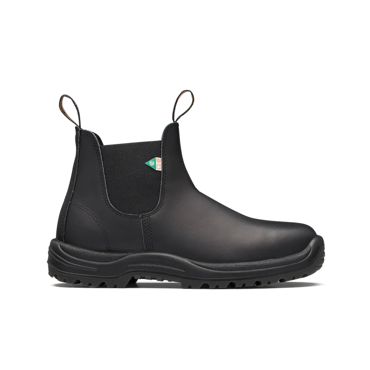 Blundstone 163 Premium Leather Work & Safety Boots for Men - Black Steel Toe, Slip Resistant, Comfortable for Construction & Outdoor Work