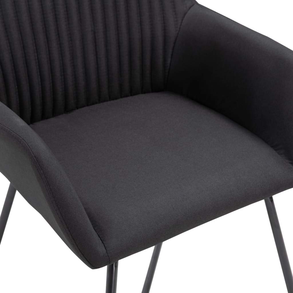 6-Piece Black Fabric Patio Dining Chairs Set - Outdoor Garden, Yard & Lawn Seating for Backyard, Poolside & BBQ Gatherings