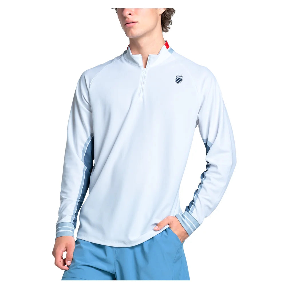 Men's Apollo 1/4 Zip Long Sleeve Tennis Shirt - Breathable Performance Top for Men - Perfect for Tennis, Golf & Outdoor Activities