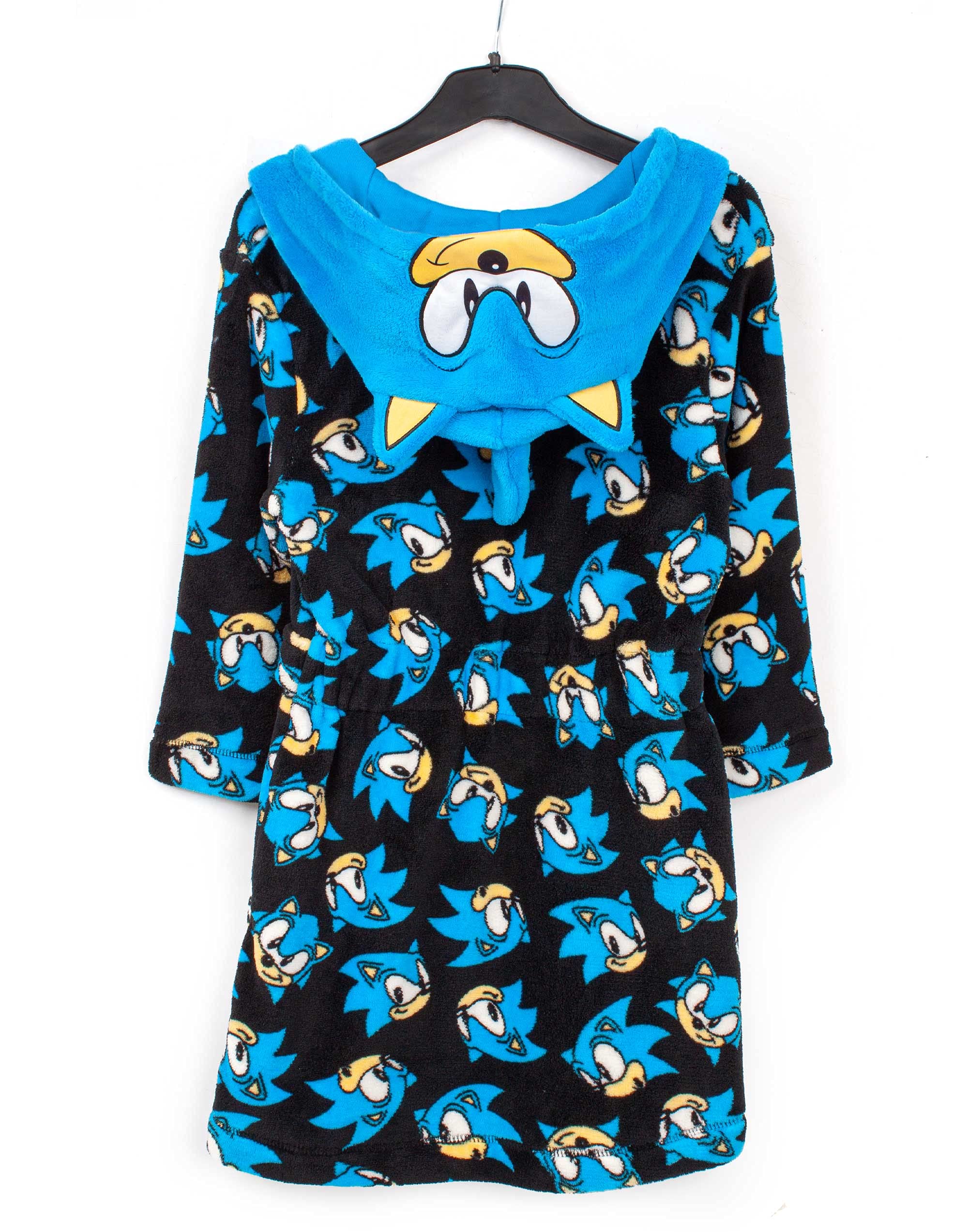 Sonic The Hedgehog Kids Bathrobe - Soft Blue Character Dressing Gown for Boys & Girls | Gamer Pajama Robe Merchandise | Perfect for Cosplay, Sleepovers & Gaming Nights