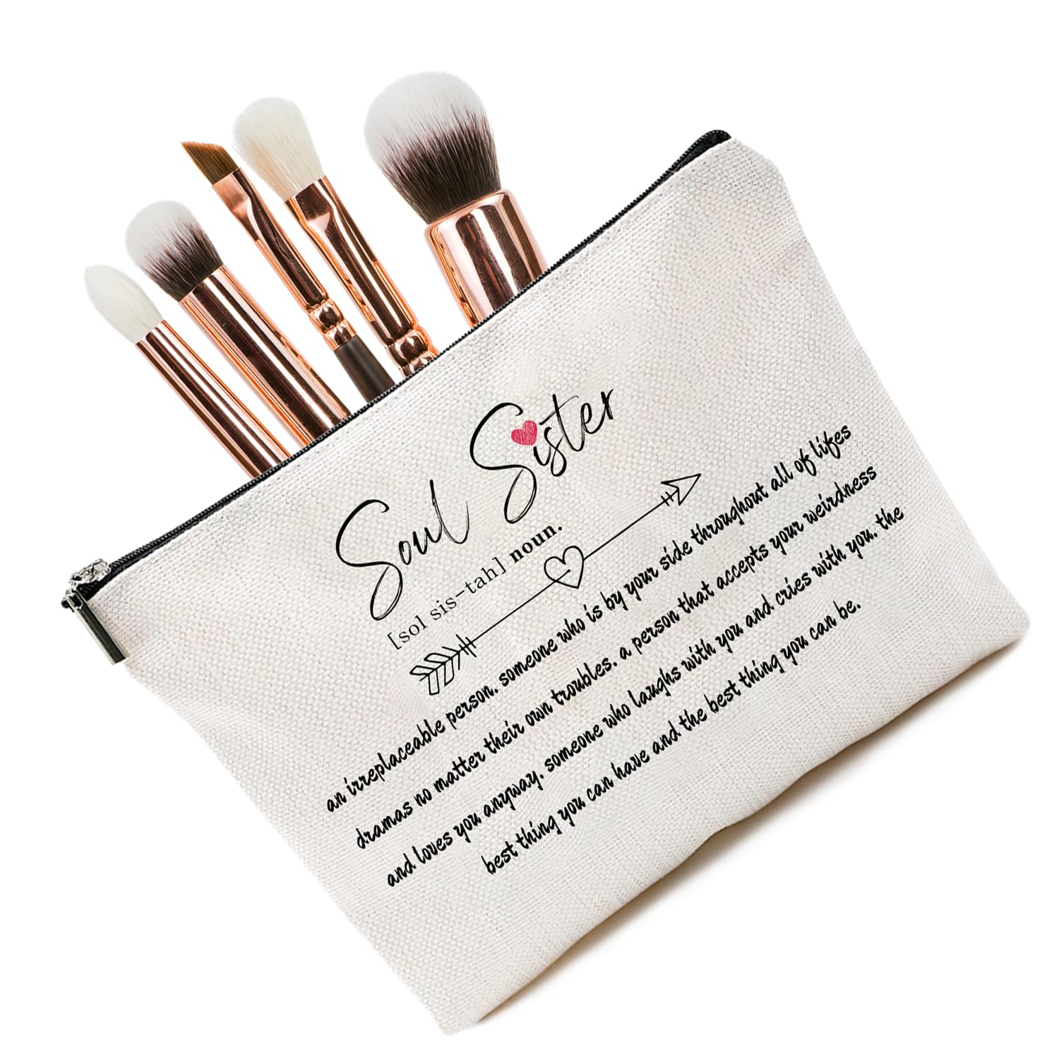 Handmade Toiletry and Makeup Bag - Perfect Women's Gift for Best Friends, Sisters, Birthday & Christmas Presents - Soul Sister Themed Cosmetic Organizer for Travel, Gym & Daily Use