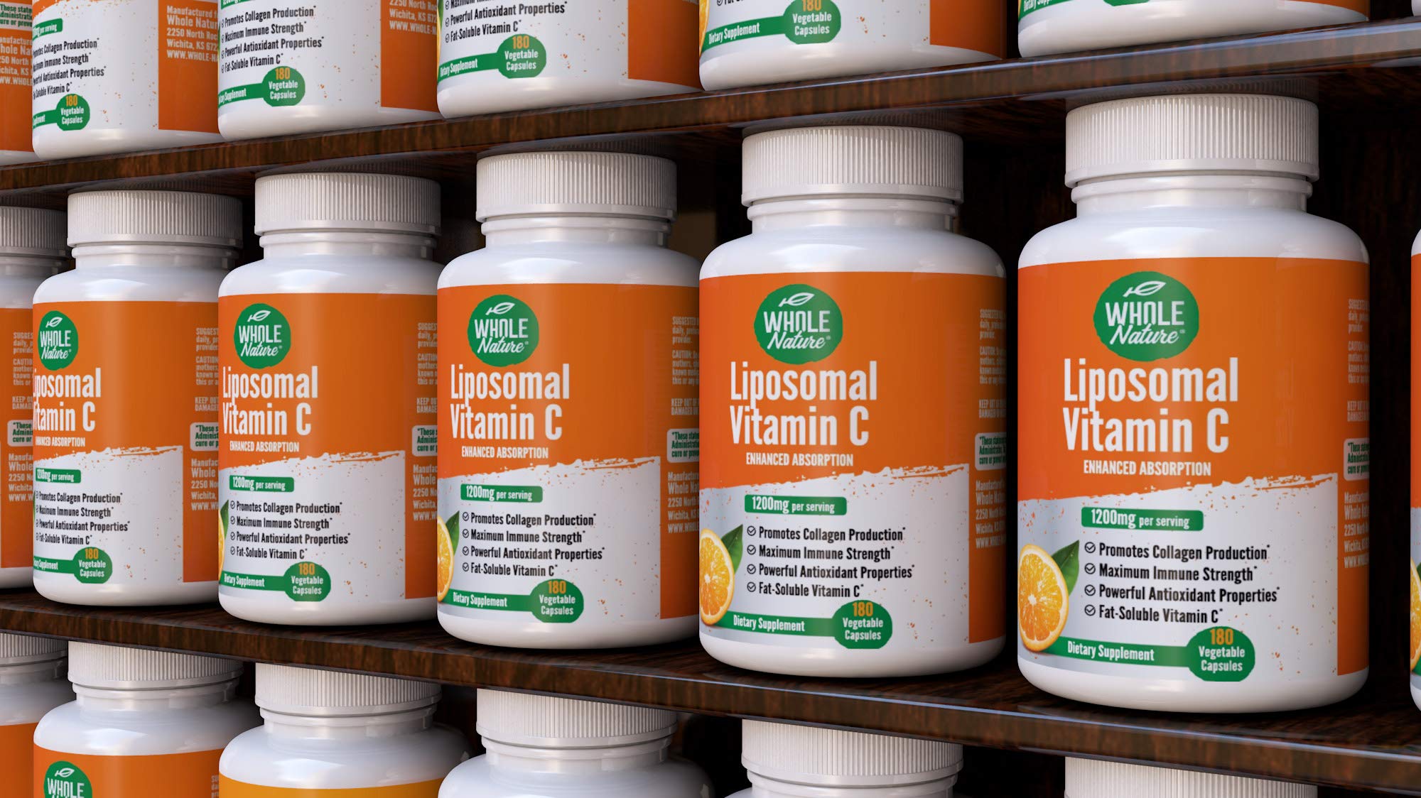 Liposomal Vitamin C 1200mg Supplement - 180 Vegan Capsules for High Absorption | Fat Soluble Vitamin C with Sunflower Lecithin | Maximum Strength Immune Support & Collagen Booster | Ideal for Daily Wellness & Skin Health