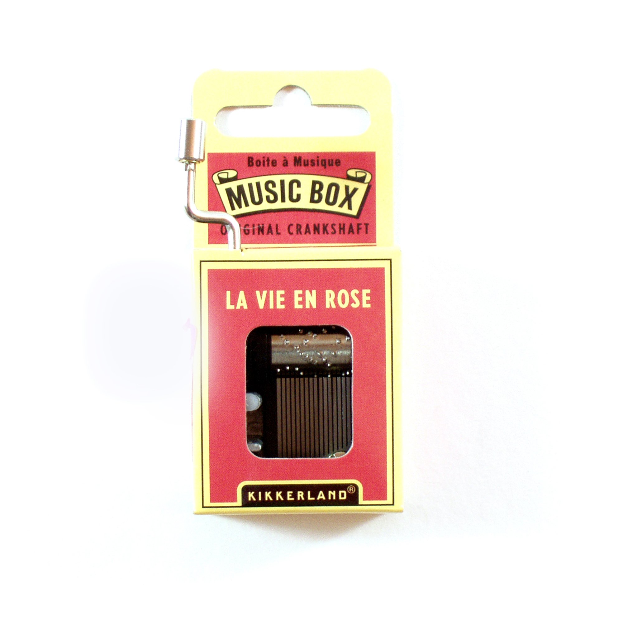 Kikkerland La Vie En Rose Hand Crank Music Box - Vintage French Melody Wind-Up Musical Gift for Weddings, Anniversaries & Romantic Home Decor