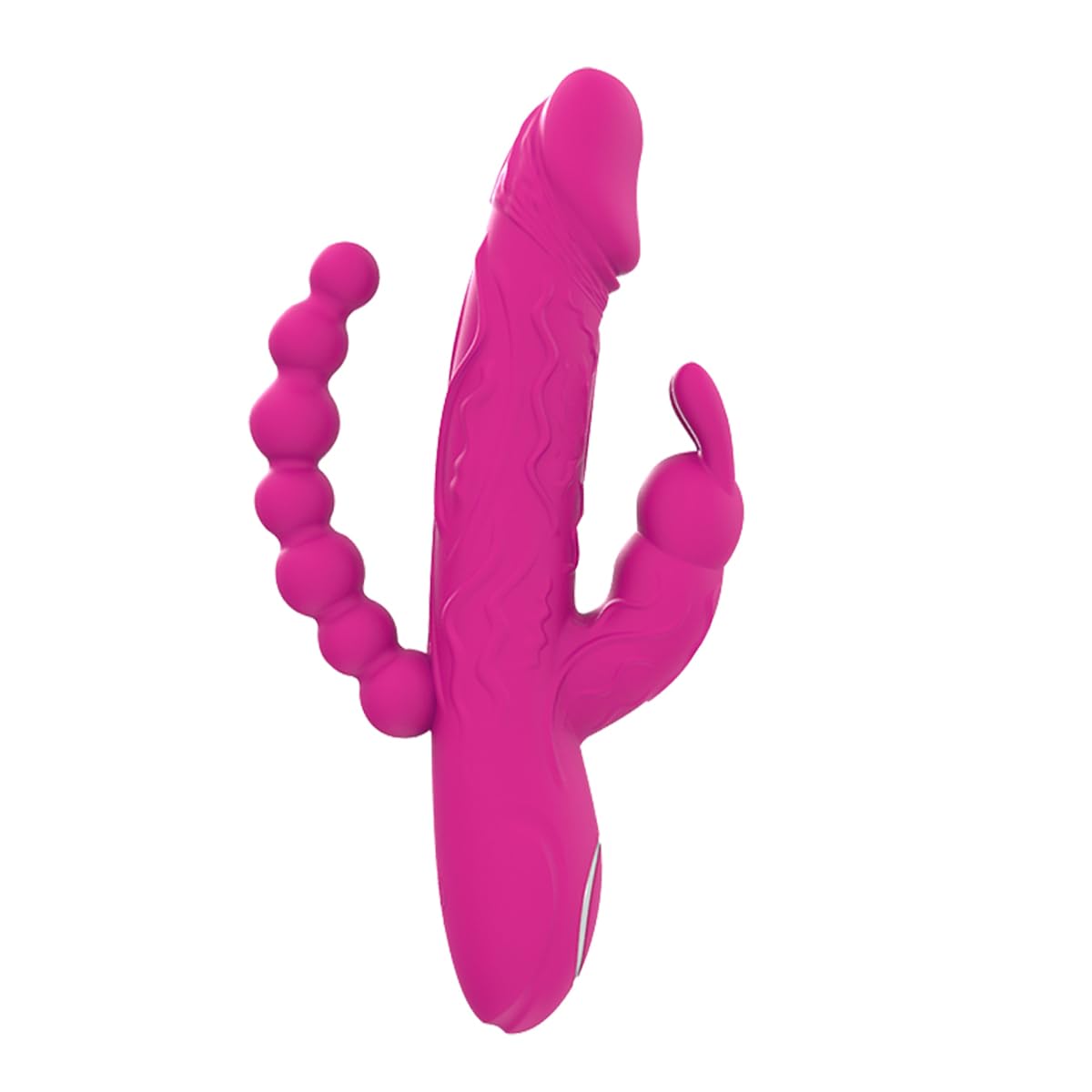 3 in 1 Realistic Bendable Rabbit Vibrator with Anal Beads - 10 Powerful Vibration Modes for G-Spot, Clitoral & Anal Stimulation - Adult Sex Toy for Women & Couples - Perfect for Solo Play, Foreplay & Spicing Up Your Intimate Moments