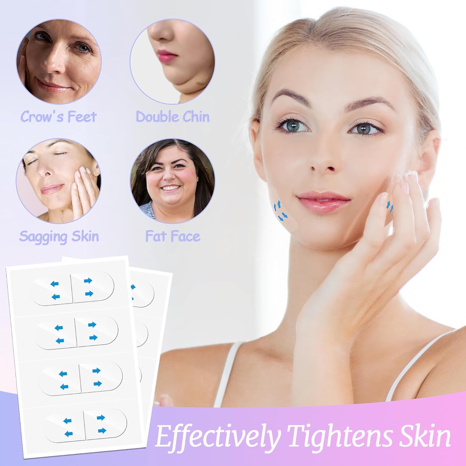 ZHAOMEI Invisible Face Lifter Tape - Instant Facelift for Sagging Skin (120pcs) - Perfect for Parties & Events
