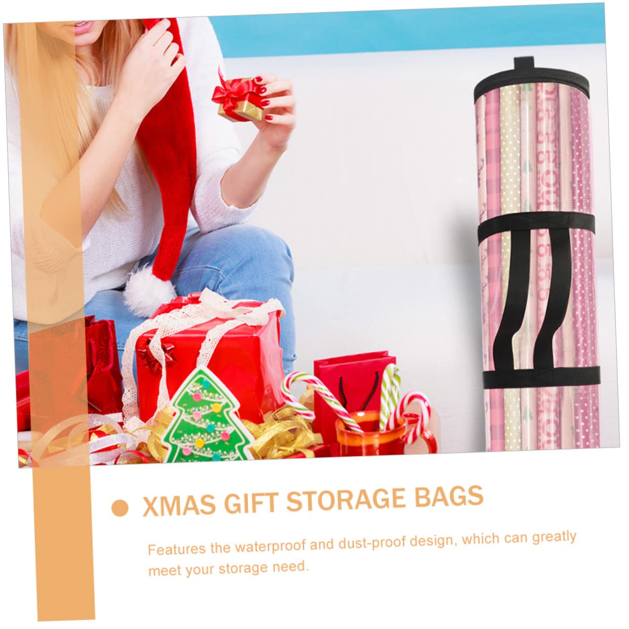 Christmas Wrapping Paper Storage Bags - Roll Paper Organizer for Holiday Gift Wrapping, Packing Supplies & Home Organization - Perfect for Xmas, Birthdays & Party Gift Wrapping Accessories