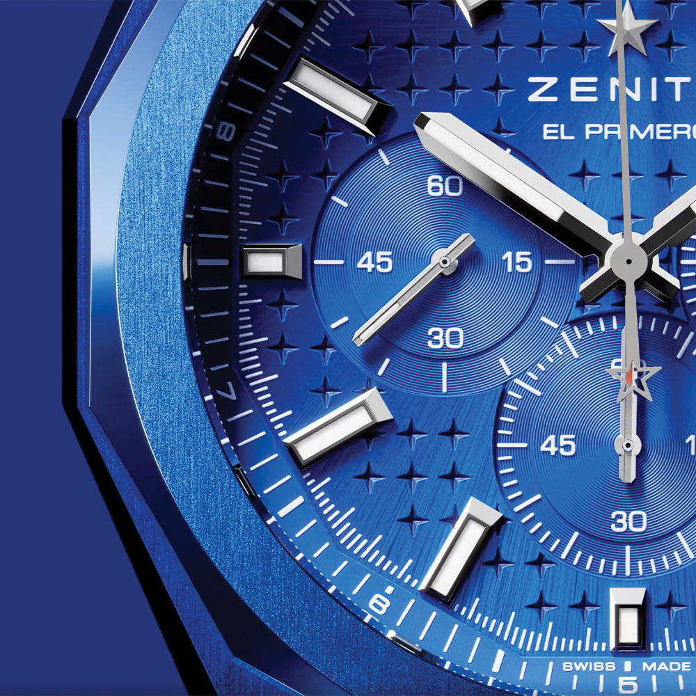 Defy Skyline Chronograph 160th Anniversary Edition - 42mm Ceramic Watch with Blue Dial, Stainless Steel Bracelet & Extra Rubber Strap | Luxury Sports Watch for Men, Perfect for Business, Diving & Everyday Wear