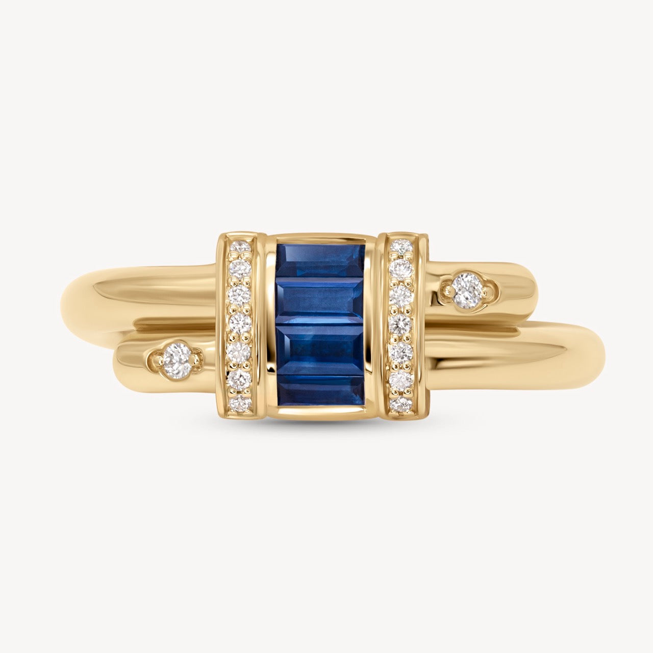 Exquisite Vaulted Sapphire Latch Ring - Genuine Blue Sapphire Jewelry for Women - Perfect for Engagement, Anniversary & Special Occasions