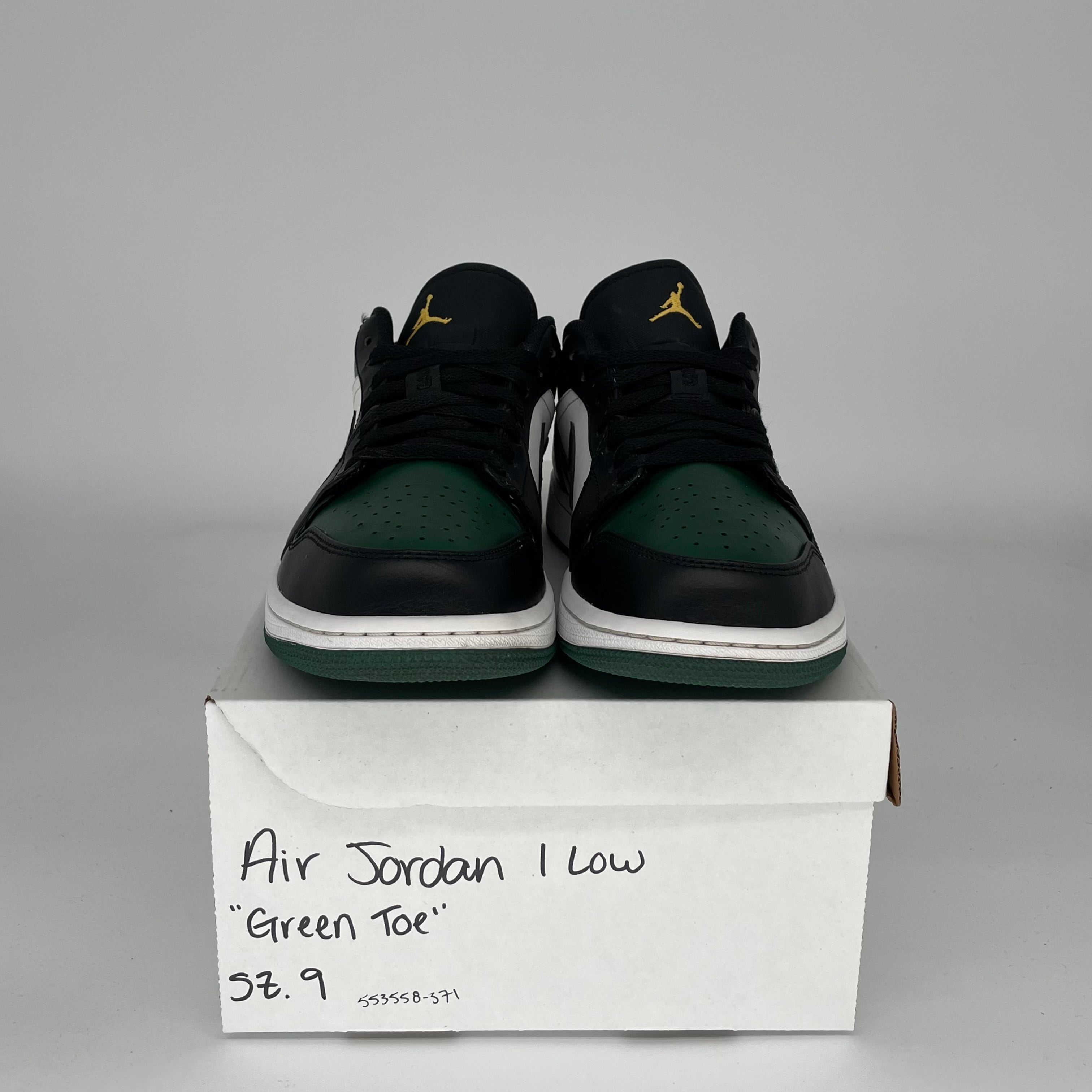 Air Jordan 1 Low Green Toe Men's Basketball Shoes Size 9 - Style 553558-371 | Sneakers for Casual Wear, Street Fashion & Sports