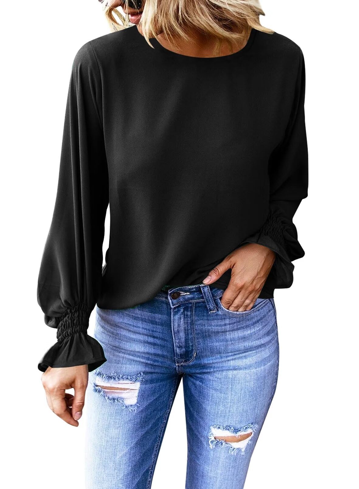 QACOHU Women's Color Block Leopard Print T-Shirt - Casual Long Sleeve Tunic Top for Women | Perfect for Everyday Wear, Office Outfits & Weekend Outings