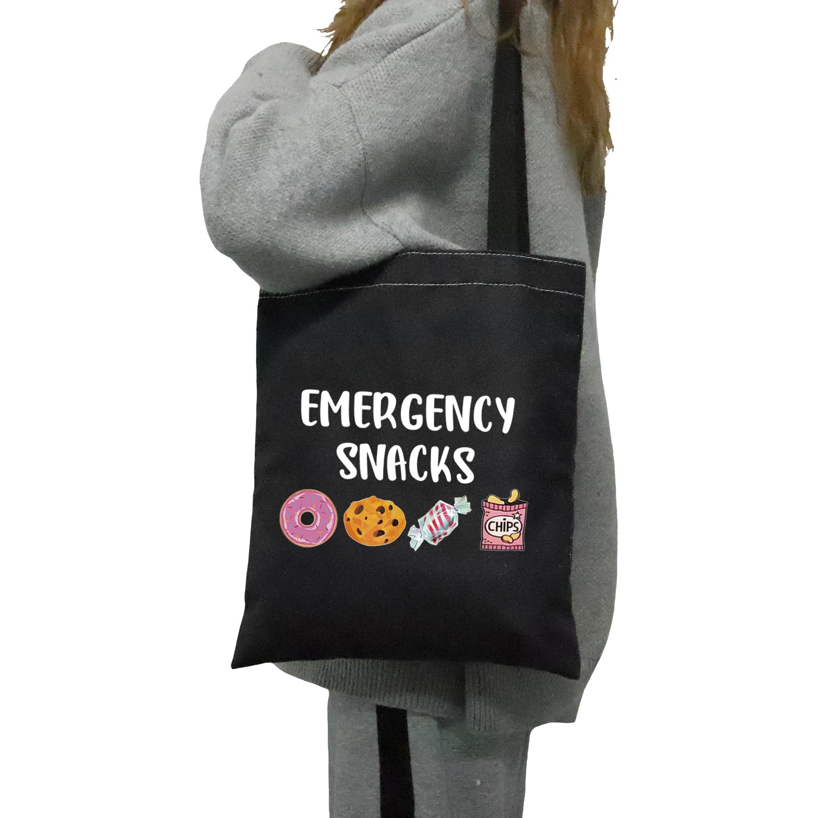 JXGZSO Reusable Emergency Snack Storage Pouch - Food Safe BPA-Free Snack Bag for Hiking, Camping & Travel - Perfect Gift for Food Lovers (Black)