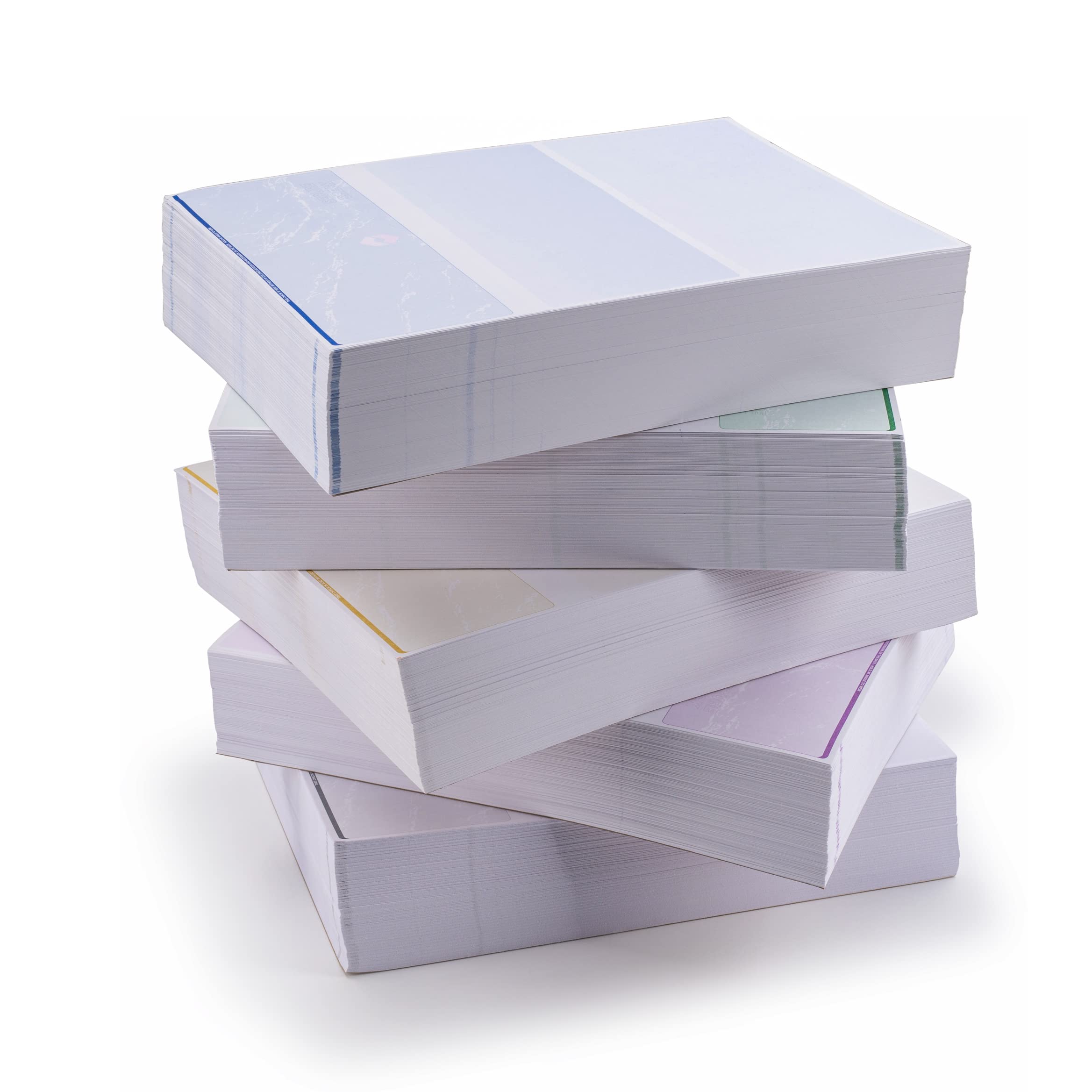 ABC Blank Check Stock Paper - 2500 Sheets Blue Computer Voucher Checks for Laser Printers | Versa Check Refills with Top Check & Bottom Stub Design | Perfect for Payroll, Home Business & Office Accounting | Compatible with QuickBooks & Other Accounting Software
