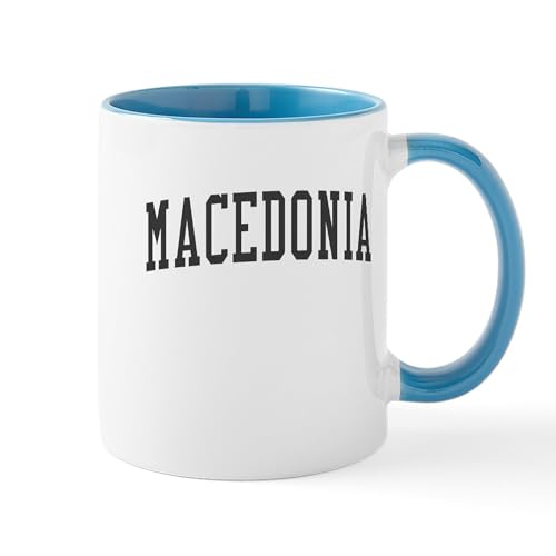 White/Blue Inside - Macedonia Black Mug