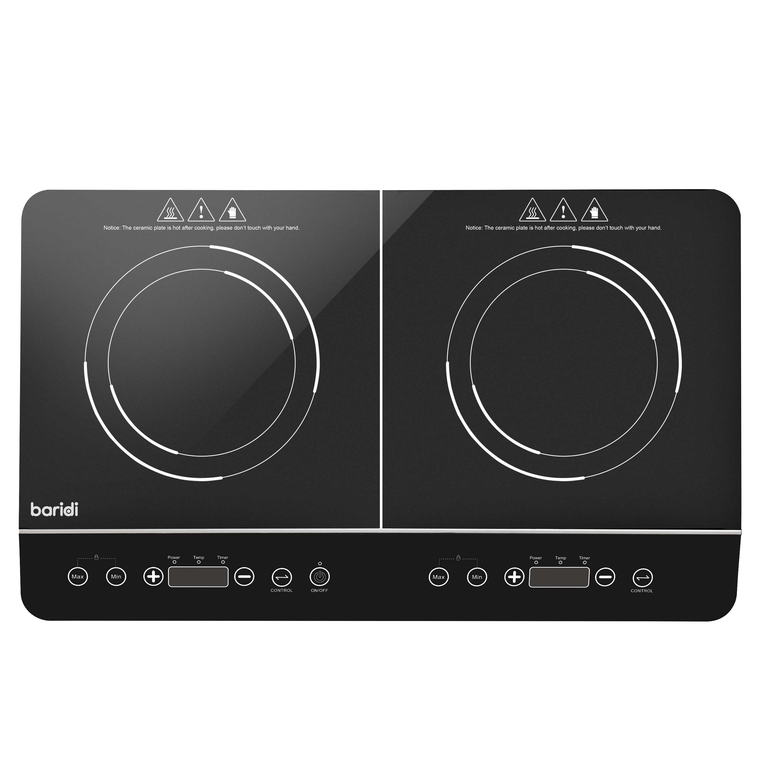 Baridi Portable Induction Cooktop - 2 Burner, 2800W, 10 Power Levels with Timer, Black DH146 | Perfect for Small Kitchens, Dorms, RVs & Outdoor Cooking