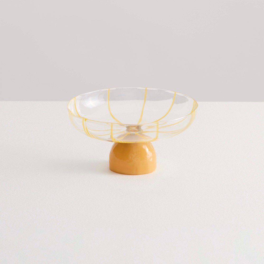 MAISON BALZAC Grand Soleil Clear and Yellow Serving Platter – Elegant Appetizer Tray for Cheese, Charcuterie & Entertaining – Perfect for Dinner Parties, Weddings & Home Decor