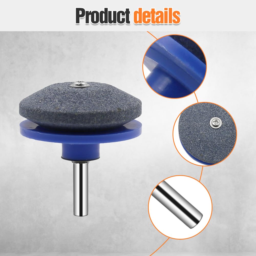 2024 Newest Lawn Mower Blade Sharpener Kit - Universal Power Drill Attachment for Hand & Electric Drills (3PCS, Blue) - Perfect for Sharpening Dull Blades on Riding & Push Mowers, Trimmers & Garden Tools