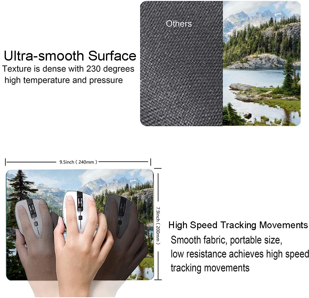 Premium Non-Slip Rubber Base Mouse Pad with Natural Forest Waterfall Design - Waterproof Square Mouse Mat for Office, Laptop & Gaming - Ergonomic Desk Accessory for Comfort & Precision Work