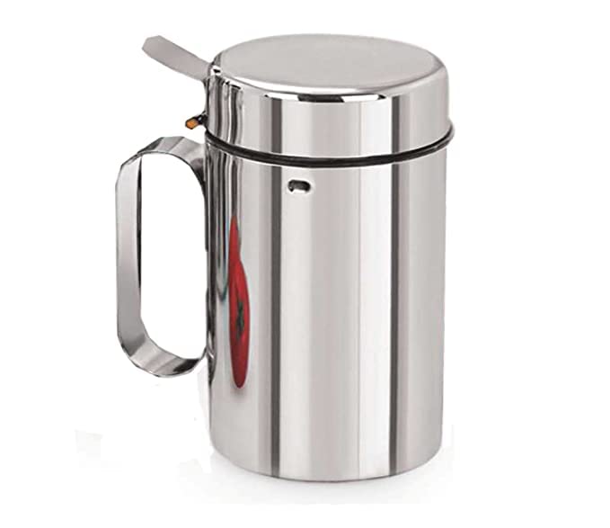 ATROCK® 1 Liter (1000ml) Stainless Steel Kitchen Oil Dispenser Bottle with Handle - Durable & Leak-Proof Cooking Oil Container for Salad Dressing, Frying, Baking - Pack of 1 (Silver)