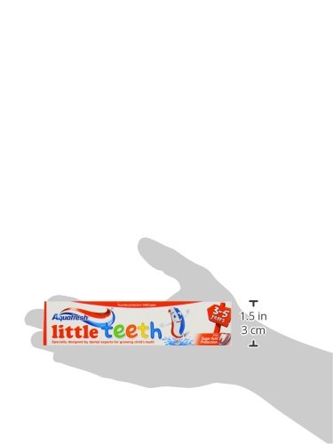 Aquafresh Little Teeth Fluoride Toothpaste for Kids Ages 3-5 Years (50ml, Pack of 2) | Gentle Cavity Protection & Fresh Breath | Perfect for Preschoolers & Kindergarten Daily Oral Care