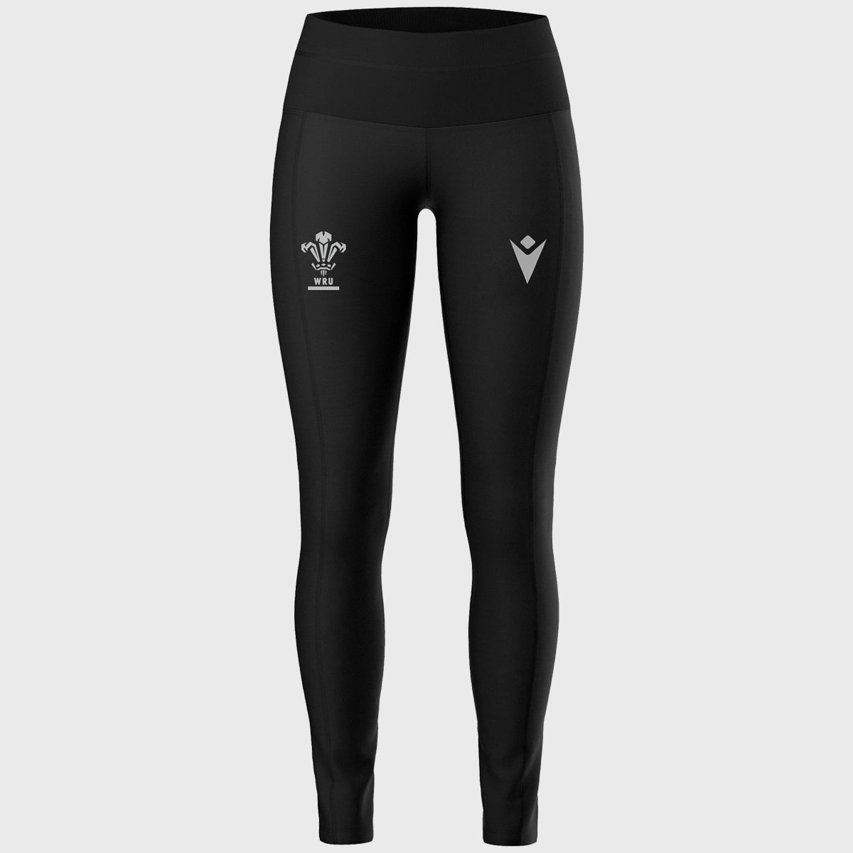Wales Rugby Women's Leggings - High Waisted Black Workout Tights for Training, Gym & Running | Macron Official