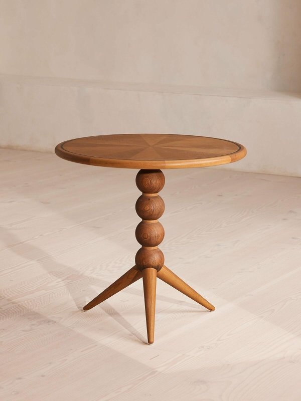 Handmade Solid Wood Round Dining Table - Elegant Designer Furniture for Home & Kitchen - Perfect for Family Gatherings & Dinner Parties