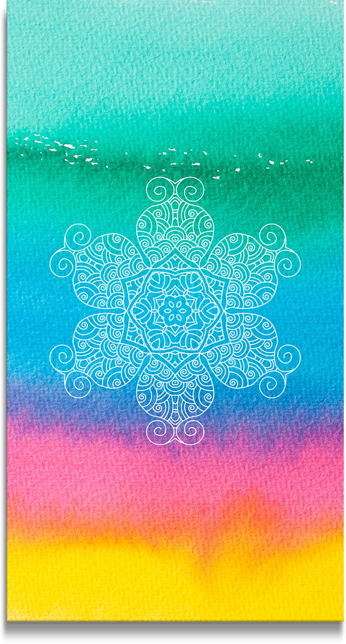 Mandala Wall Art Canvas - Pastel Green, Pink & Yellow Handmade Decor - Ready to Hang Home Decoration for Living Room, Bedroom, Office - Perfect Above Couch, Table or Bed - Meditation & Yoga Space Decor