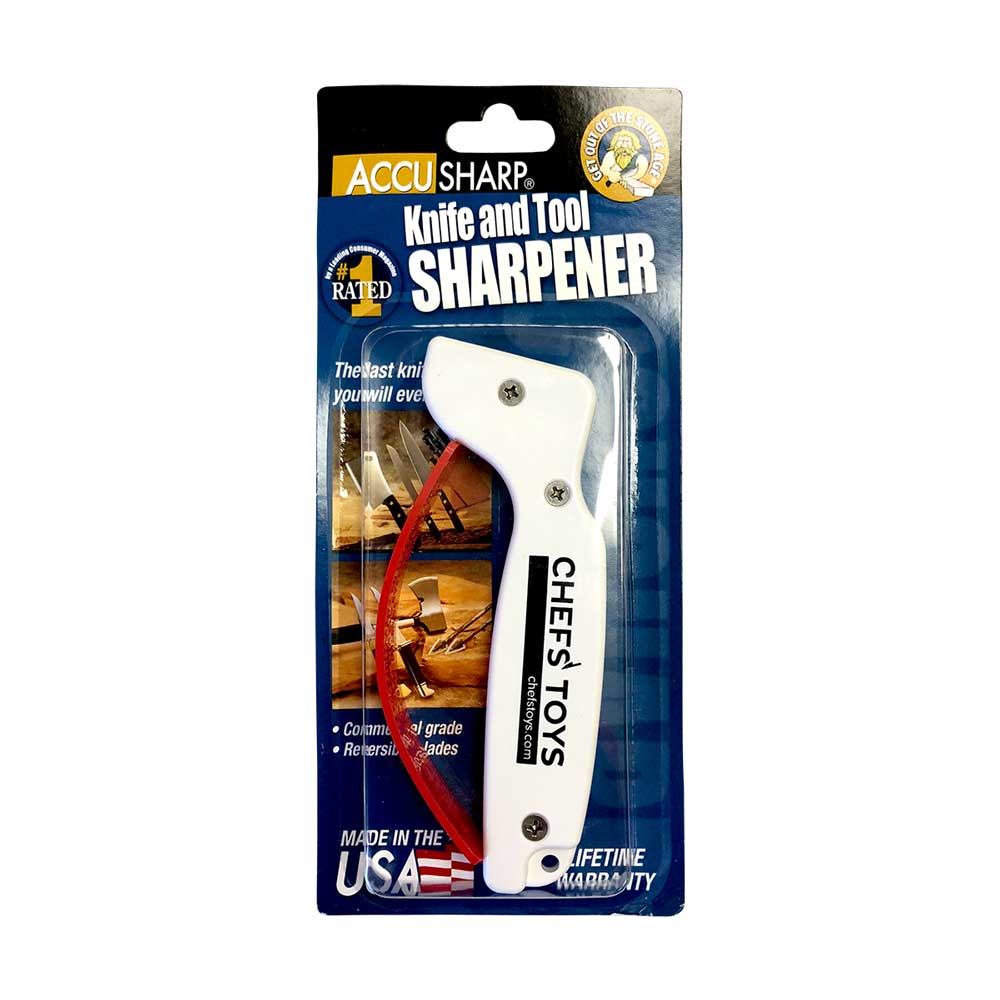 Accusharp Pull Through Knife Sharpener - Professional Kitchen Tool for Chefs & Home Cooks - Perfect for Sharpening Kitchen Knives, Hunting Knives & Scissors - Ideal for Home, Restaurant & Outdoor Use