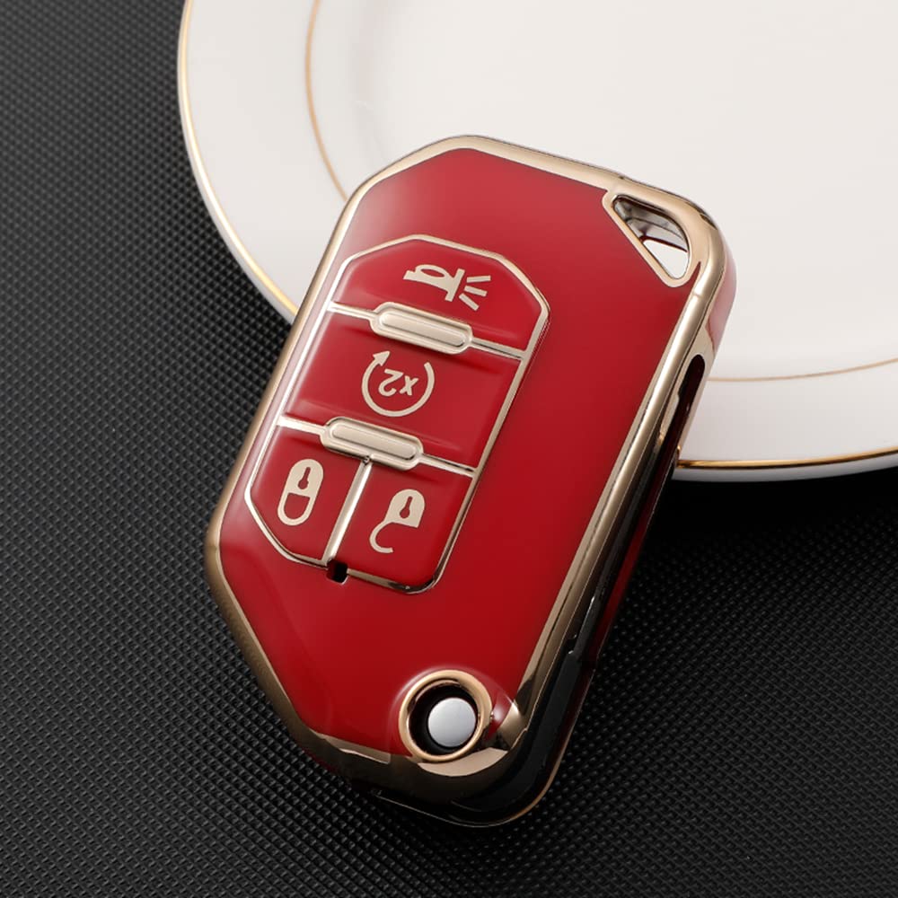 Durable TPU Key Fob Cover for Jeep Wrangler JL/JLU & Gladiator JT (2018-2023) | Shockproof Protective Case for Sahara & Rubicon Models | Perfect for Off-Road Adventures & Daily Use