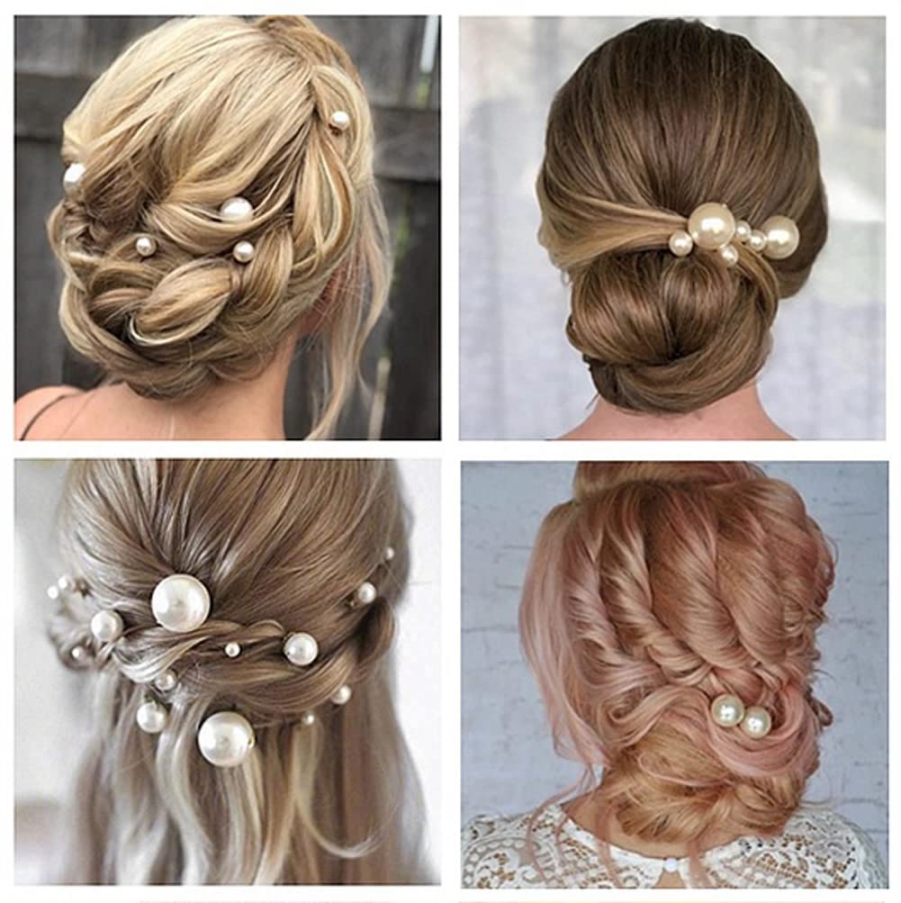 26 Pack Gold Flower Pearl Wedding Hair Combs & U-Pins - Rhinestone Crystal Bridal Hair Accessories for Women, Bridesmaids, Girls - Perfect for Weddings, Prom, Parties & Special Occasions