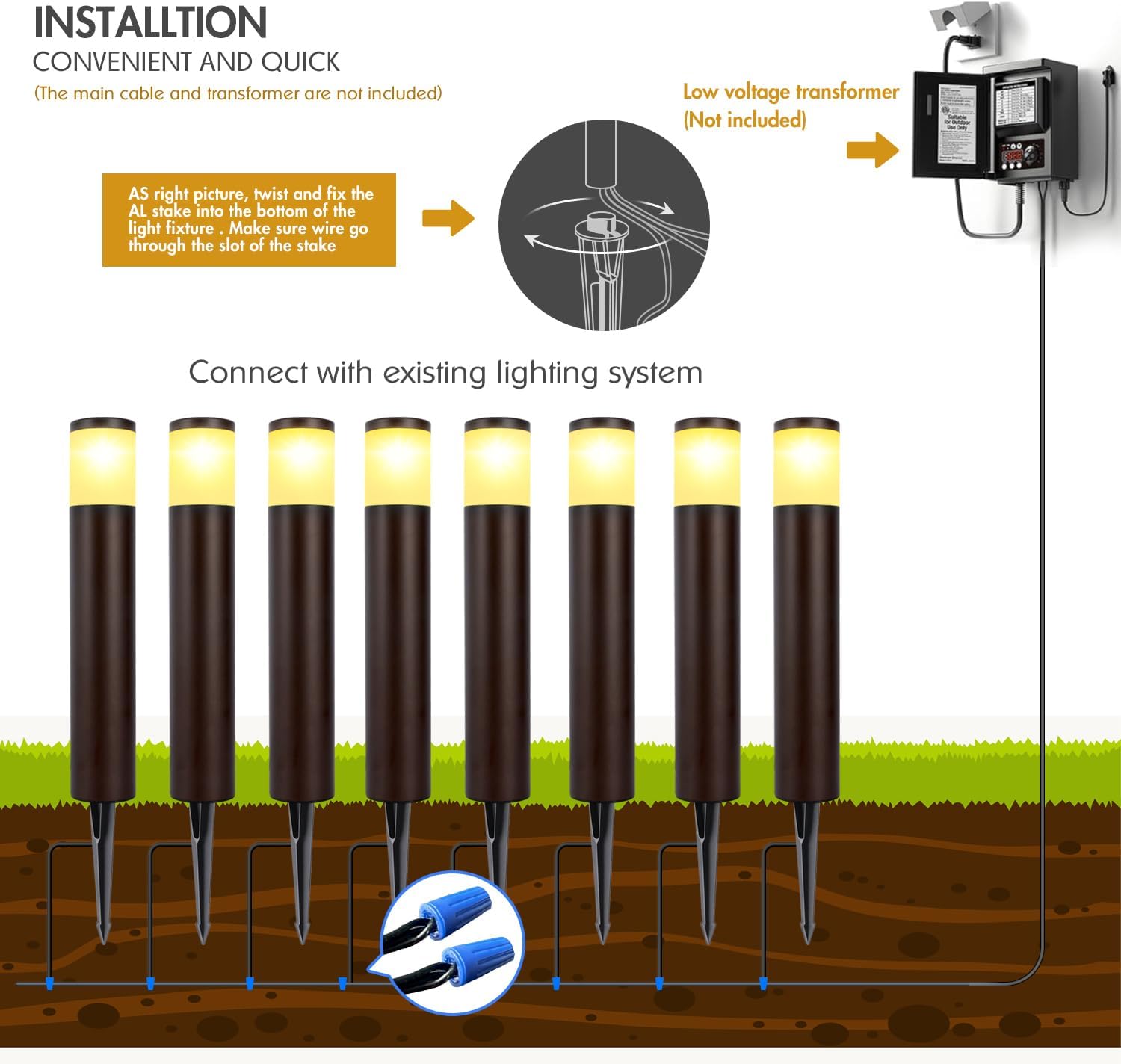 ALP26 4x/8x Pack 15 Oil Rubbed Bronze 5W 360LM Aluminum Bollard Path Lights - Low Voltage Outdoor Landscape Lighting IP65 Waterproof for Garden, Walkway, Driveway