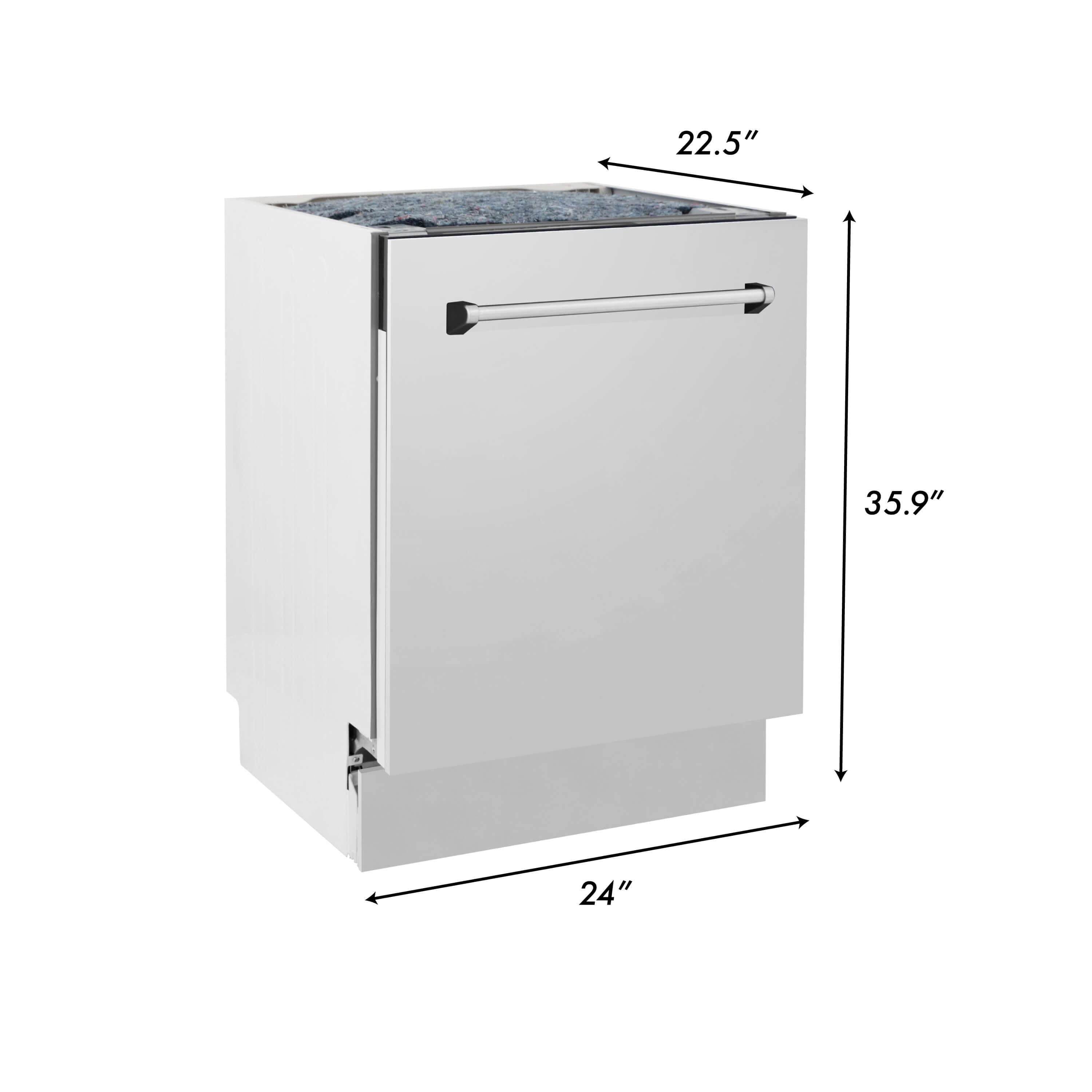 ZLINE 30-inch Stainless Steel Kitchen Package - Refrigerator, Gas Rangetop, Range Hood, Wall Oven & Dishwasher (5KPR RTRH30 AWSDWV) - Perfect for Modern Home Chefs & Kitchen Remodels