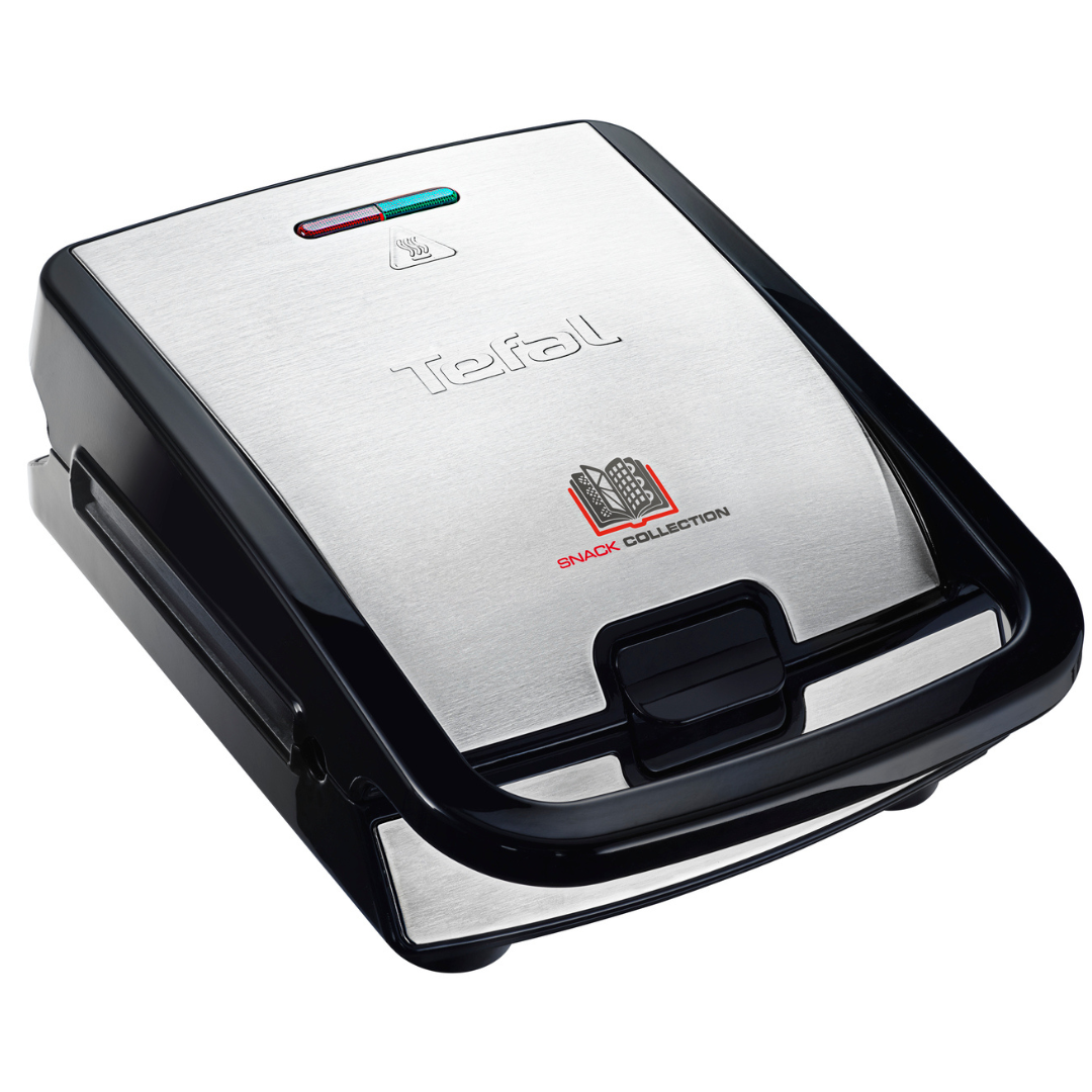 Tefal SW852 Sandwich and Waffle Maker - 3-in-1 Breakfast Maker for Panini, Waffles & Grilled Cheese - Perfect for Quick Meals, Family Breakfast & Office Snacks