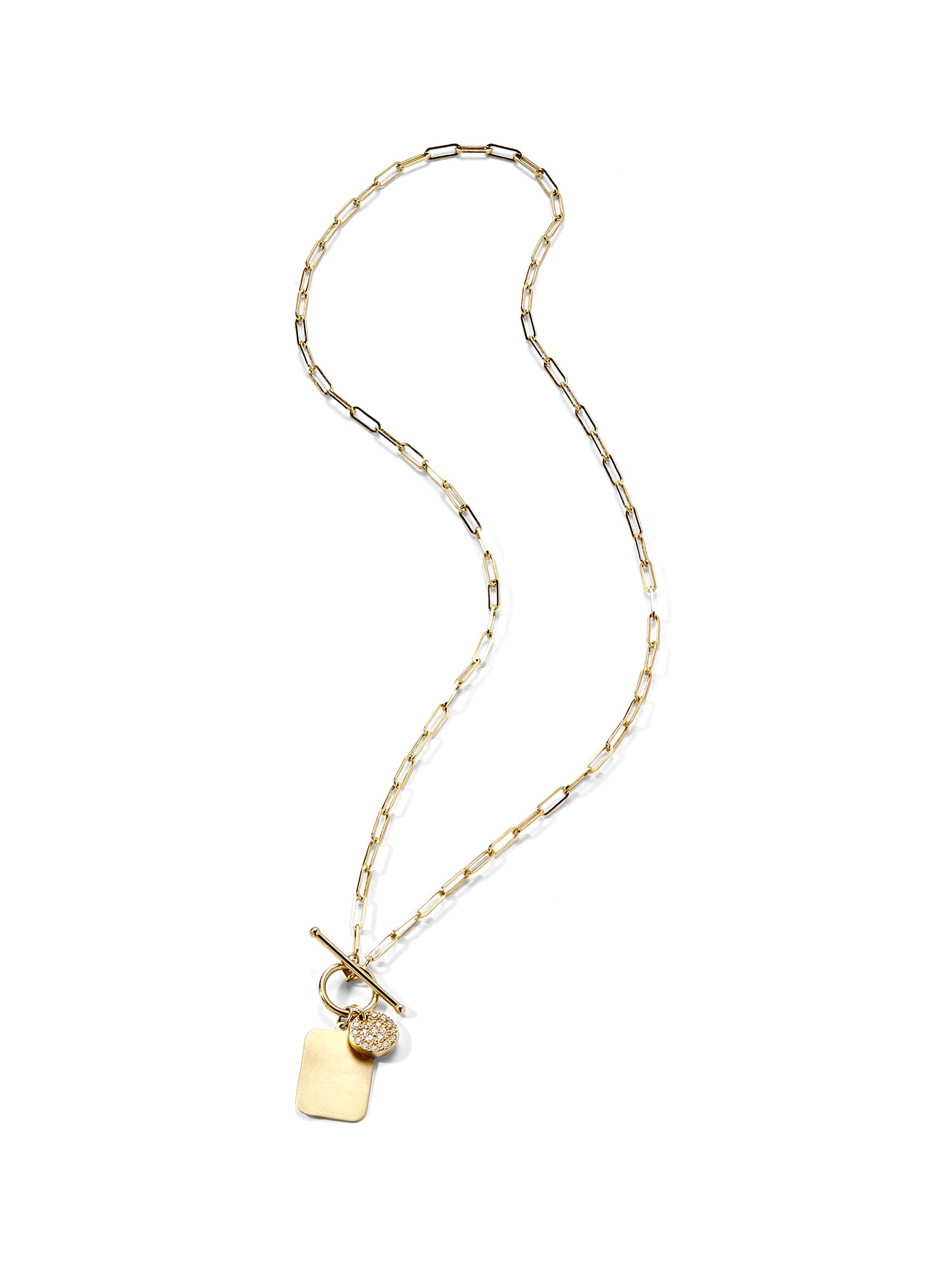 Pavé Rectangle Charm Toggle Necklace - Elegant Sterling Silver Jewelry for Women | Perfect for Date Night, Wedding & Special Occasions