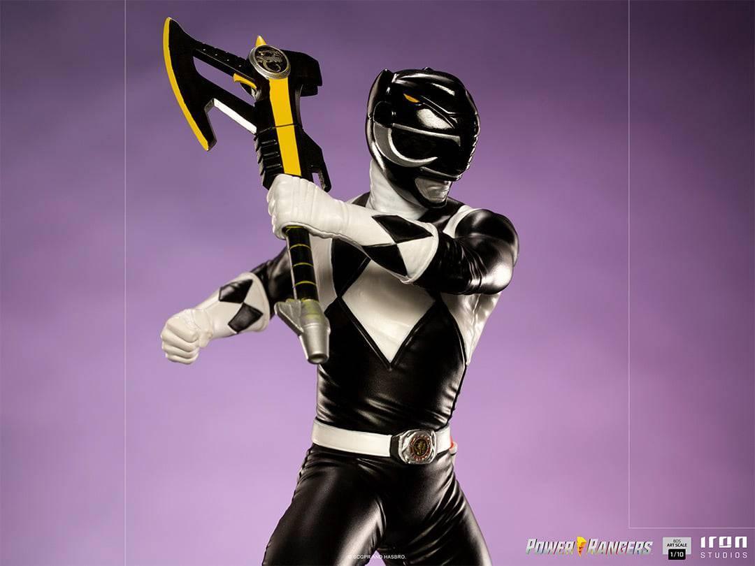 Iron Studios Power Rangers Black Ranger BDS Art Scale 1/10 Statue - Collectible Action Figure for Display & Home Decor