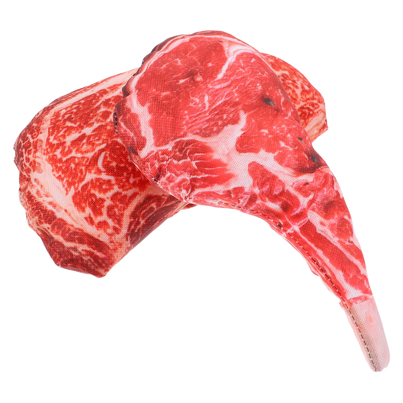 **POPETPOP Puppy Chew Toys - 2PCS Squeaky Steak-Shaped Plush Dog Toys for Puppies, Durable & Safe Roast Beef Design - Perfect for Teething, Playtime & Training**