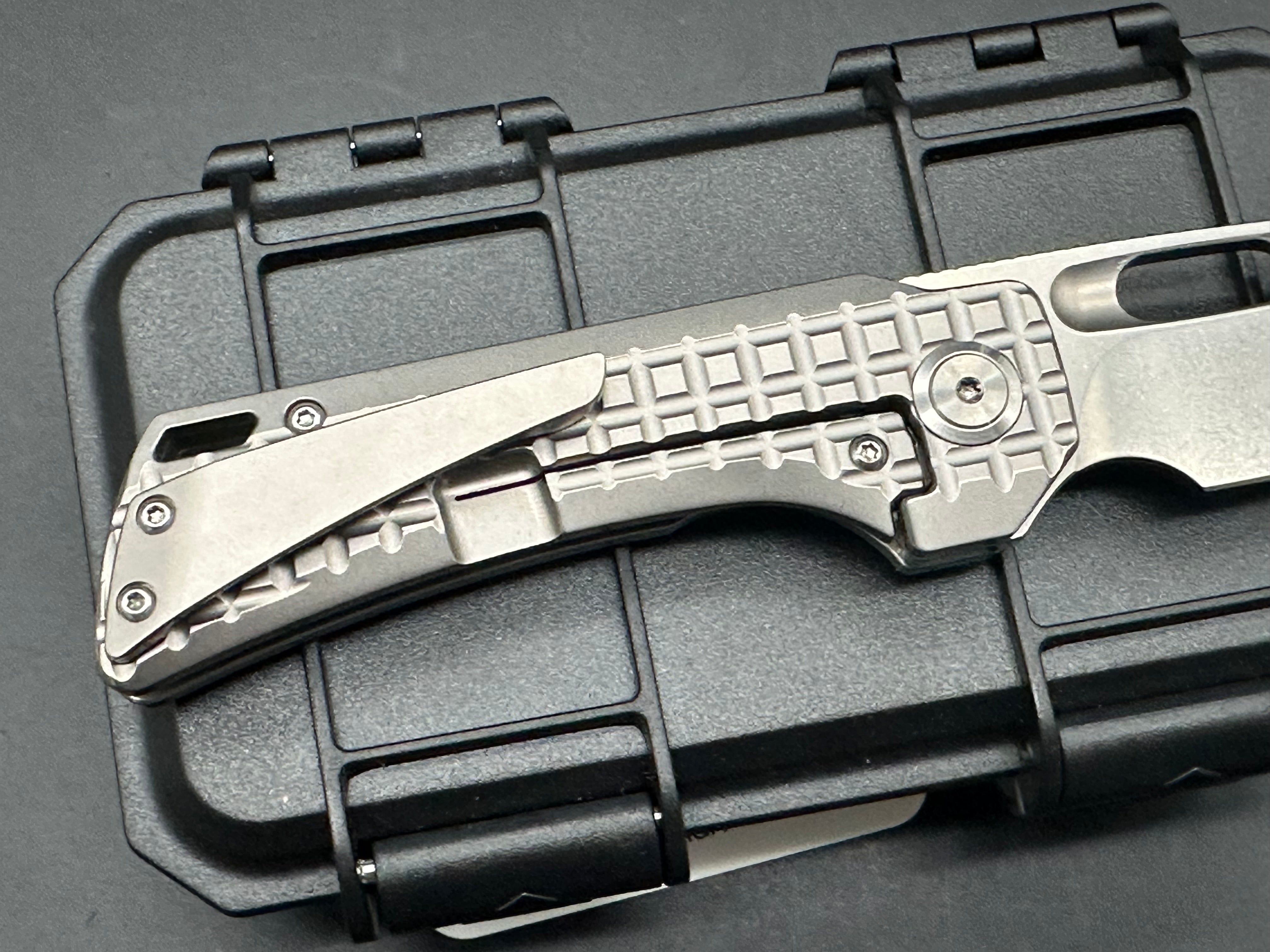 EMPEDC Nymble T 3.1 Pocket Knife - M390 Premium Steel Blade, Stonewashed Titanium Handle - EDC Gear for Outdoor Camping, Hiking & Everyday Carry