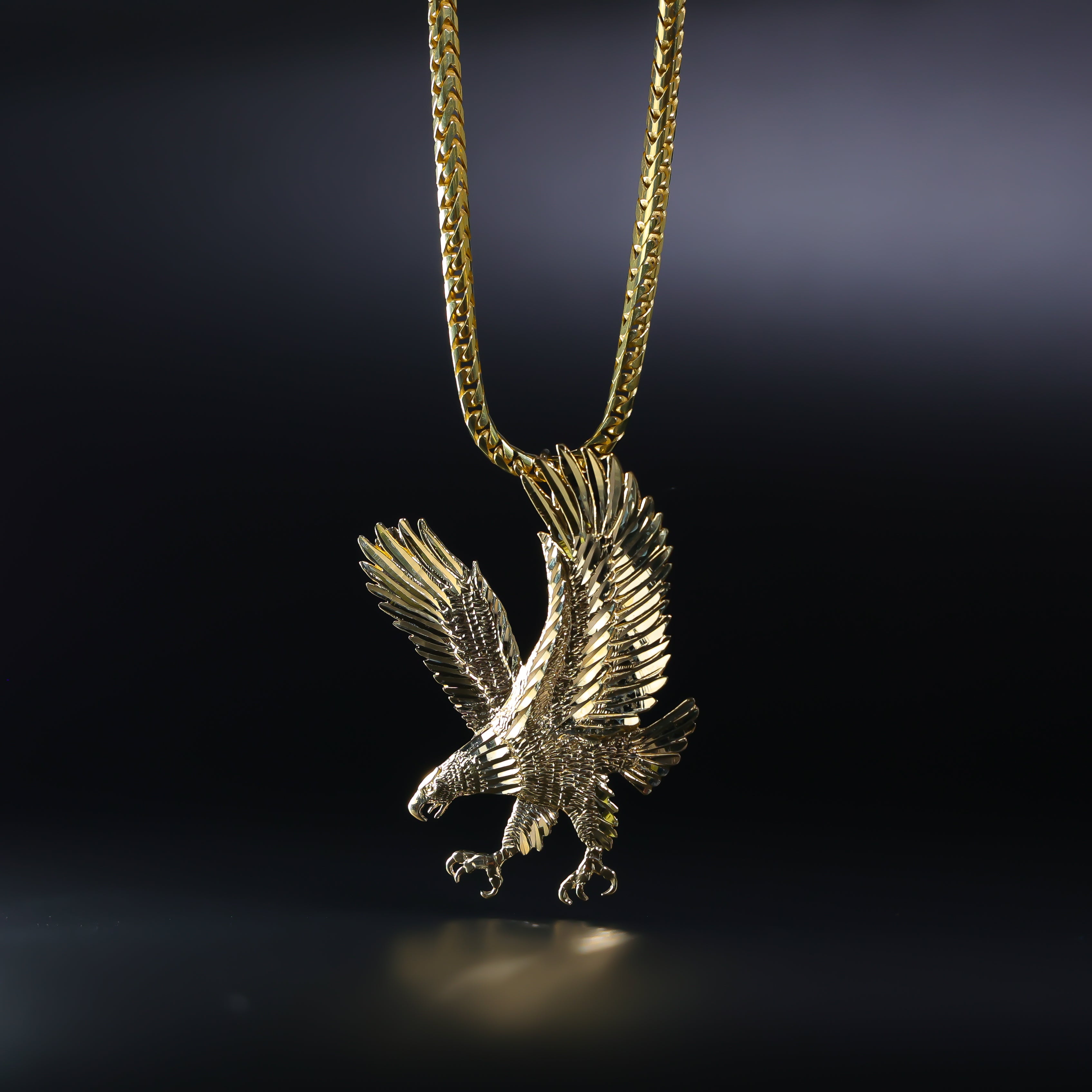 Gold Extra Large Eagle Chain Slide Pendant Model 1591 - Bold Statement Jewelry for Men & Women - Perfect for Necklaces, Bracelets & Layering Looks