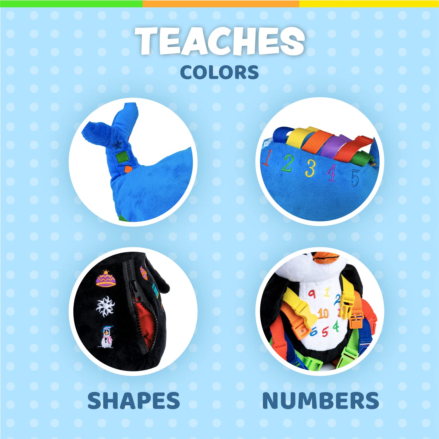 Buckle Toys - Blu Whale & Blizzard Penguin Ocean Buddies Bundle | Sensory Fidget Toys for Kids with Autism & ADHD | Perfect for Travel, Classroom & Stress Relief