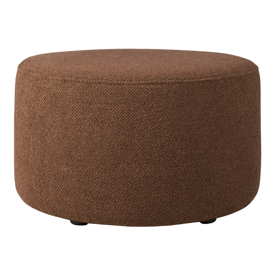 Jacques Deneef Barrow Pouf Ottoman - Handwoven Natural Fiber Footstool with Wooden Legs - Boho Chic Living Room Decor, Bedroom Accent Stool, Cozy Reading Nook Seating