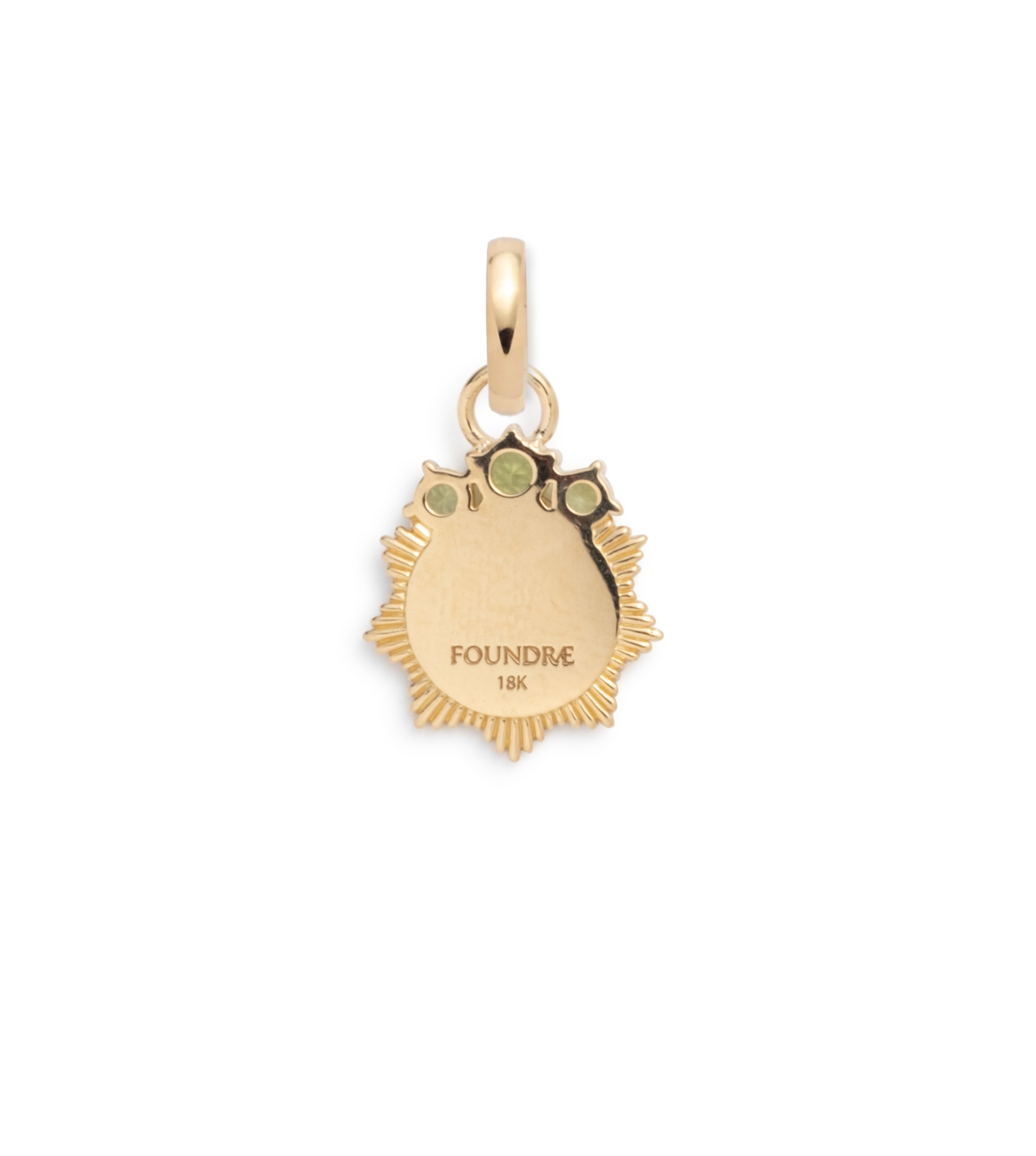 Engravable Peridot Pendant Necklace - Miniature Medallion Charm with Annex Link Chain for Women | Perfect for Birthdays, Anniversaries & Personalized Gifts