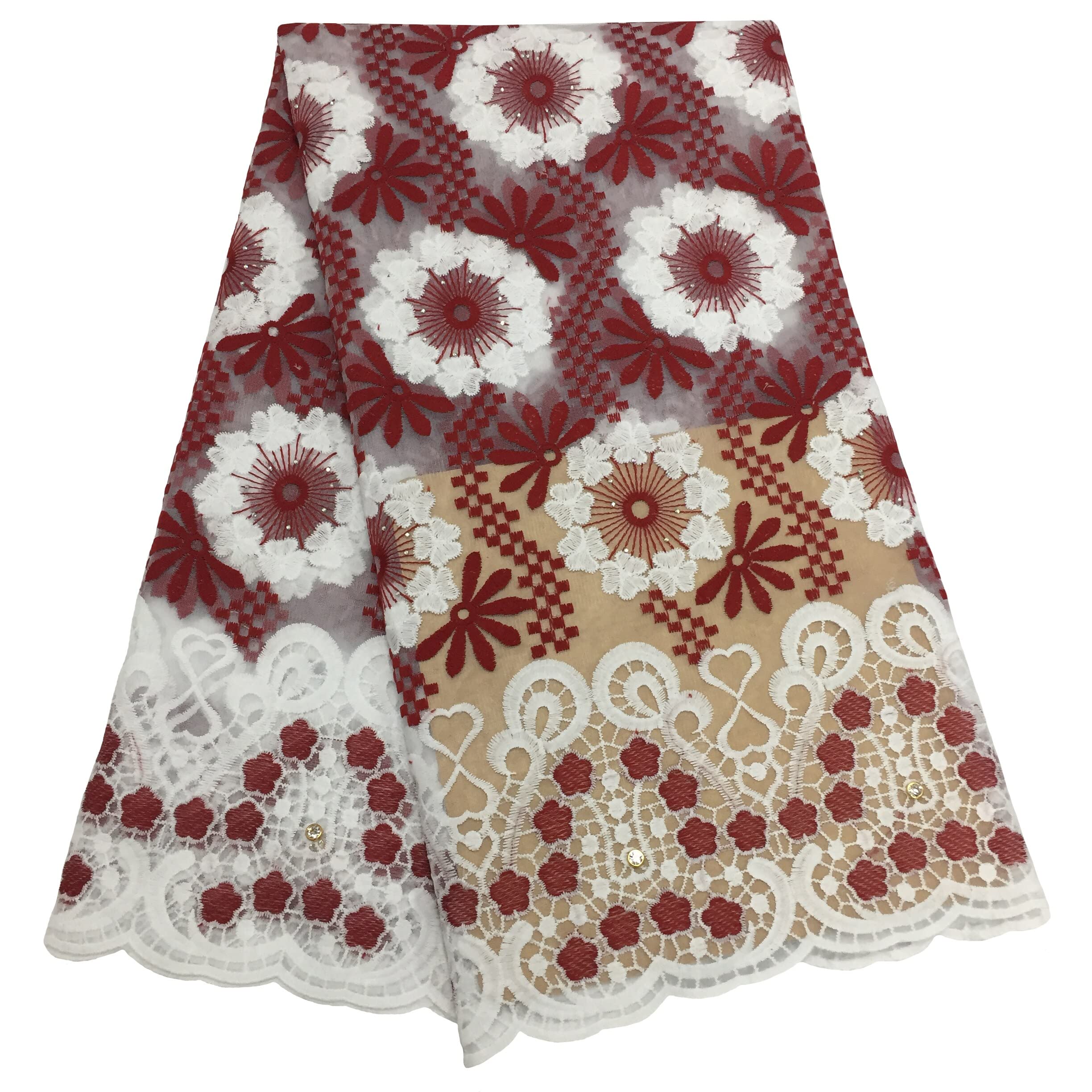 Premium Nigerian Milk Silk Lace Fabric - Soft Tulle with African Embroidery for Wedding Dresses & Christmas Party Gowns - Authentic African Bridal Lace by the Yard - Perfect for Special Occasions, Evening Wear and Cultural Celebrations