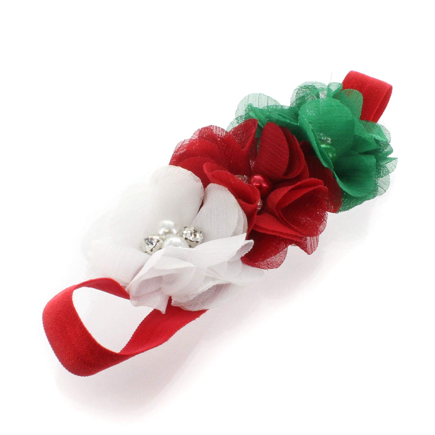 Lello Flower Headbands for Baby Girls & Toddlers - Stretchy Elastic Beaded Fabric Hair Accessories - Perfect for Parties, Photos & Everyday Wear