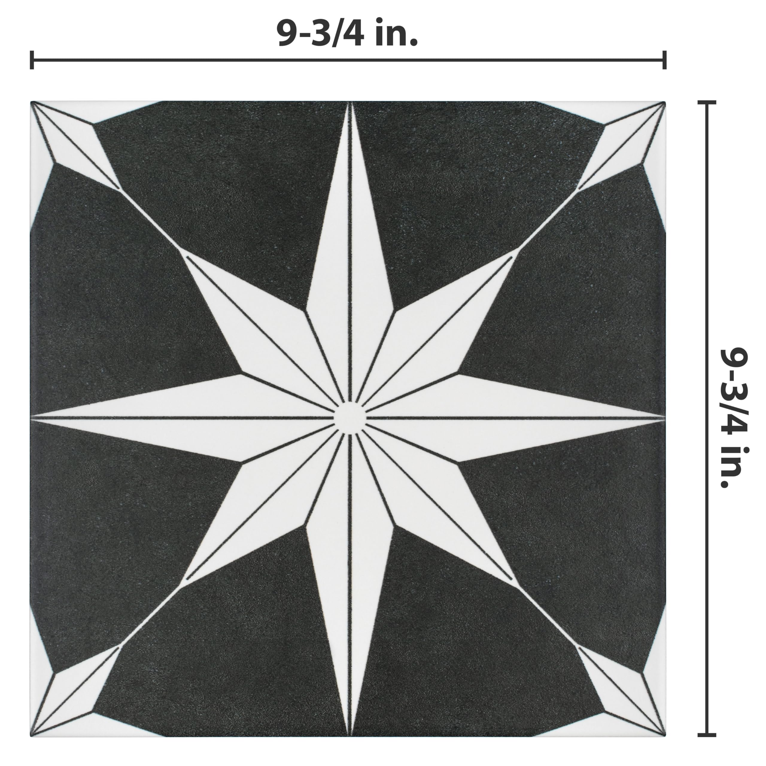 Merola Tile Stella Night 9.75x9.75 Inch Porcelain Floor & Wall Tile - Perfect for Bathroom, Kitchen Backsplash & Shower Walls