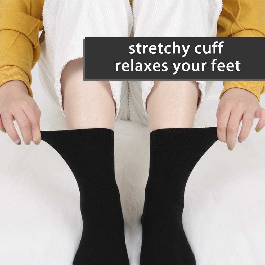 FGZ Women's Thin Cotton Socks - Soft Above Ankle Crew Socks (5-10 Pairs) - Perfect for Home, Office & Casual Wear