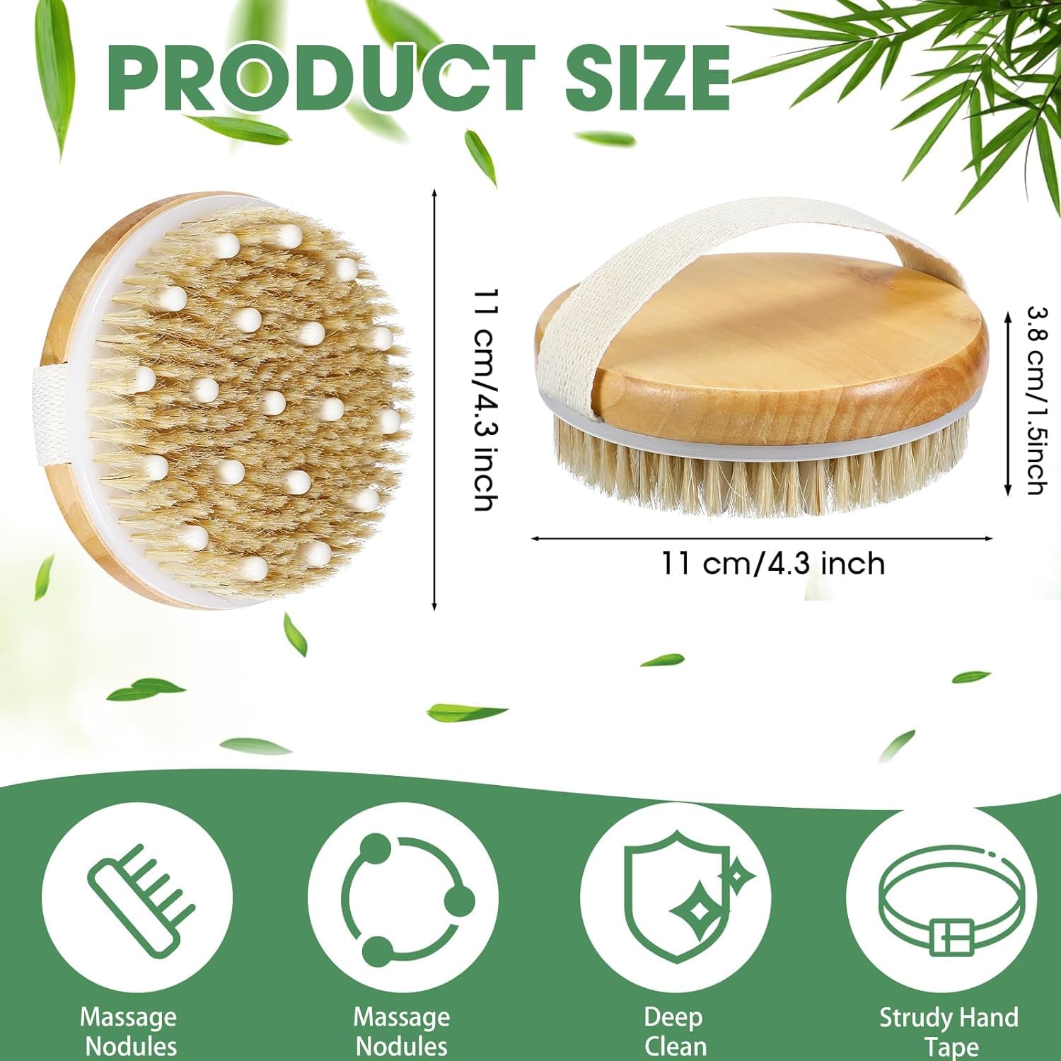**Afrodite Dry Brushing Body Brush - Exfoliating Wooden Shower Brush for Cellulite & Lymphatic Drainage - Improves Circulation, Reduces Ingrown Hairs - Perfect for Spa, Self-Care & Detox Routines**